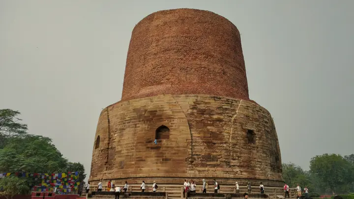 The Dhamek Stupa at Sarnath, where the Buddha gave his first sermon