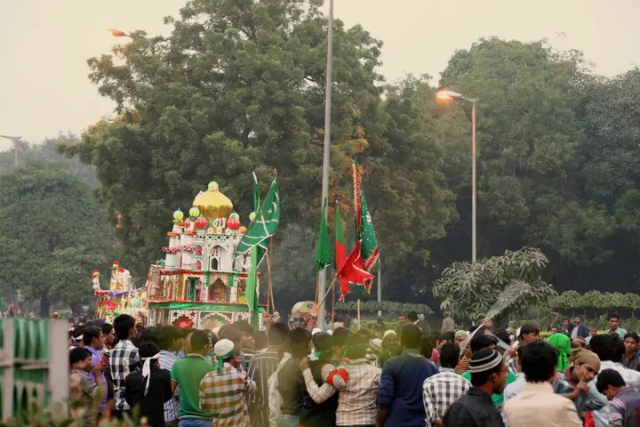 A tazia carried in a Muharram procession in Delhi