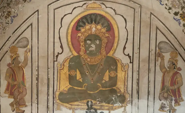 Early 19th-century mural of Parshvanath, the 23rd Tirthankara, from a Jain temple in Multan