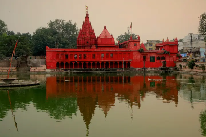 The red Durga temple at Durga Kund