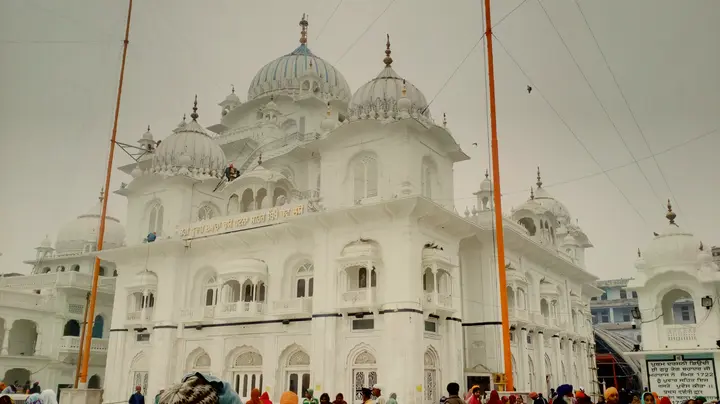 Takht Sri Patna Sahib in Patna, with its Nishan Sahib (not taken in Varanasi)